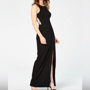 Speechless Junior long black formal sleevless dress with side slit sz 1 junior
